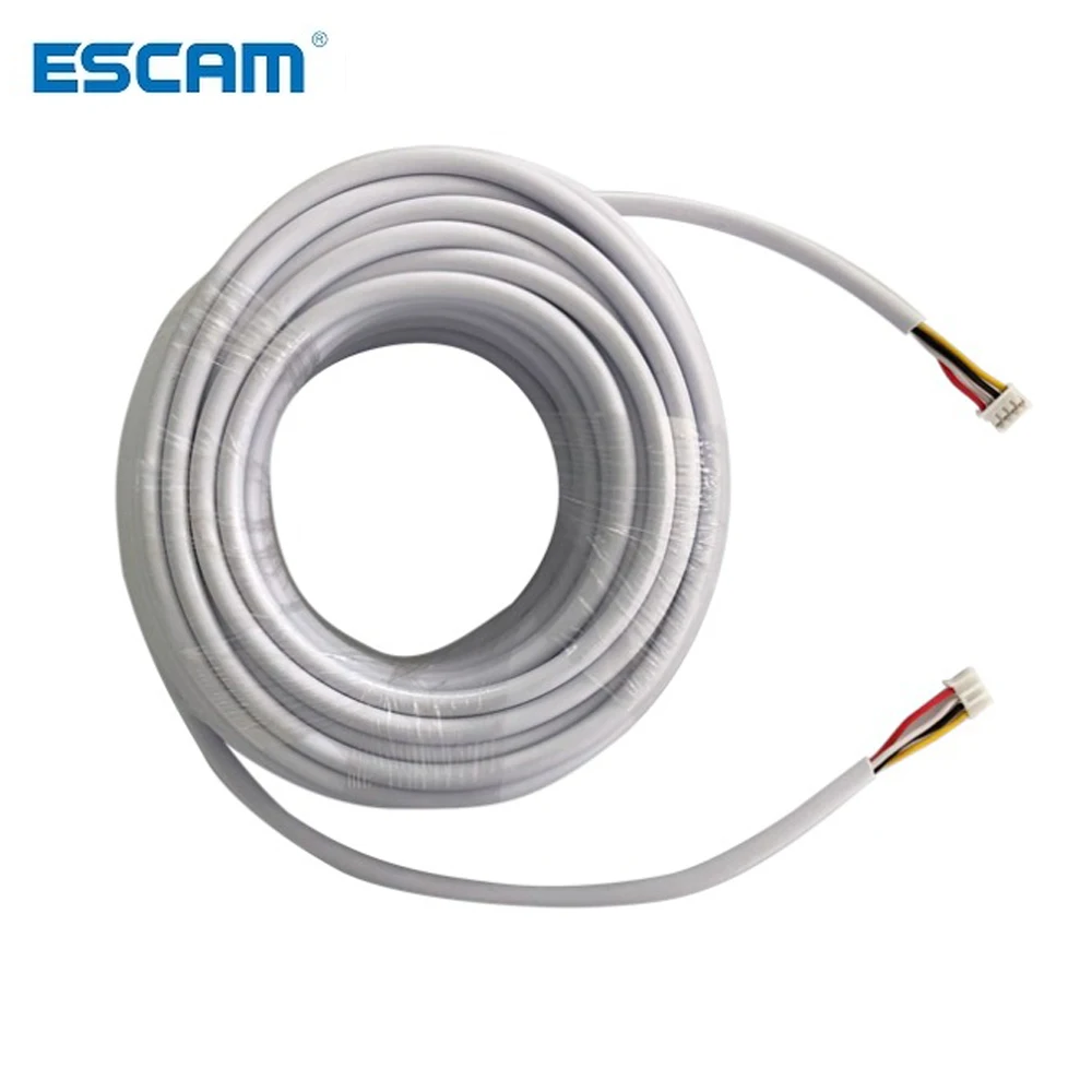 

ESCAM 15 м 20 м 30 м 50 м AVVR 4-жильный провод 4*0,12 медная линия для проводного видео домофона Видео дверного звонка