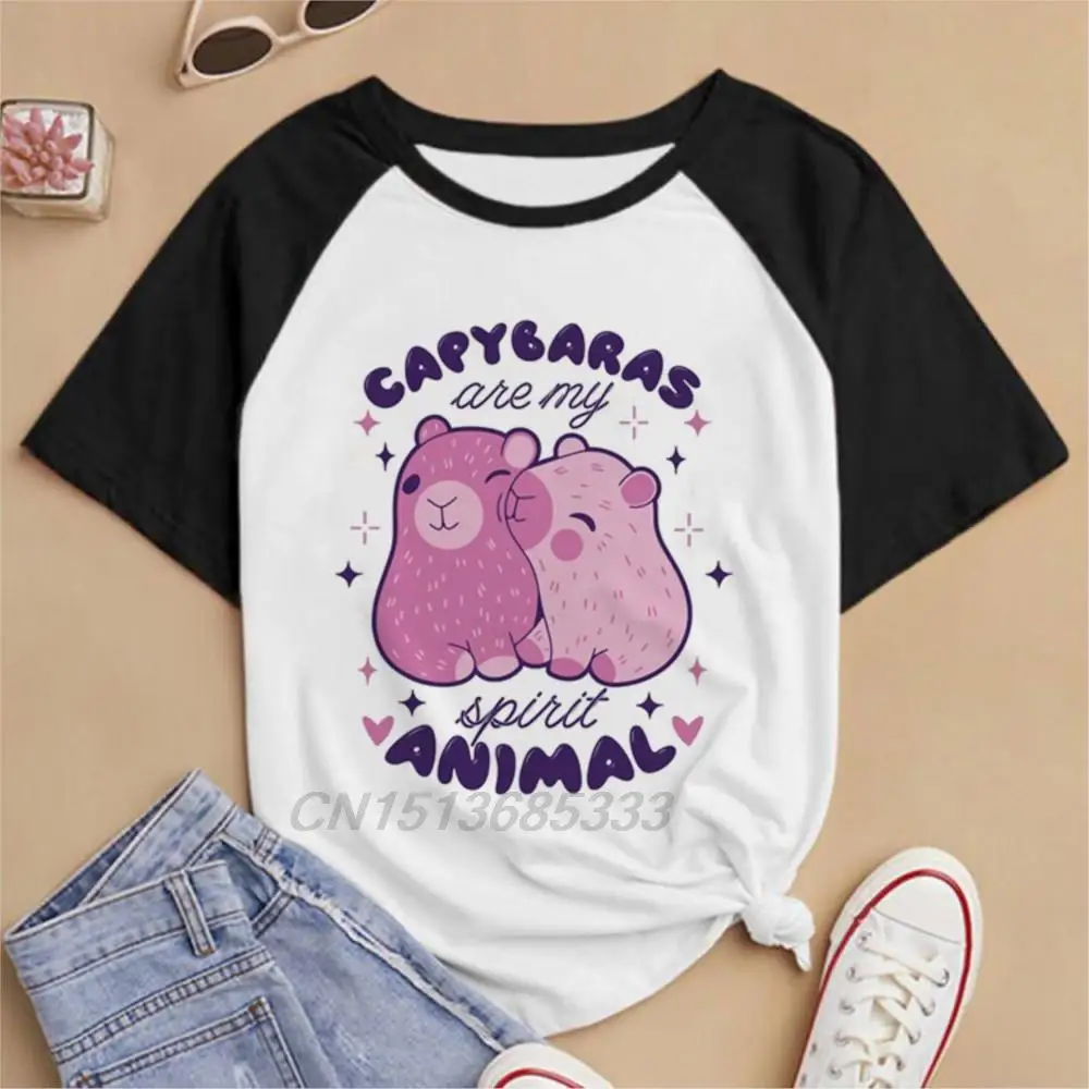 

Забавные мужские и женские футболки Capybaras Are My Spirit с животными, винтажные свитшоты унисекс копибара ниндзютсу, мужские футболки Be Cappy