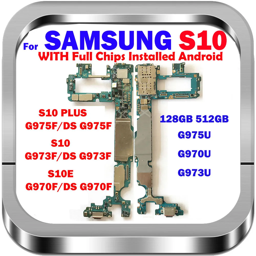Разблокированная материнская плата 512 ГБ 128 для Samsung Galaxy S10 G973F G973FD G973U Plus G975F G975FD G975U