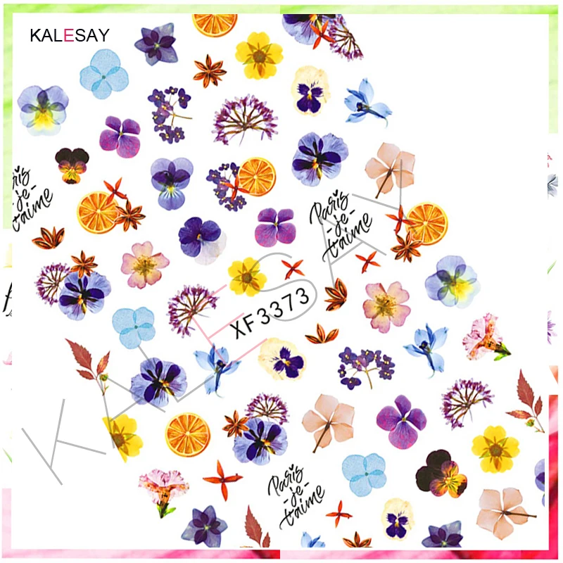 

Наклейки для дизайна ногтей, простой цветок, фиолетовый цвет