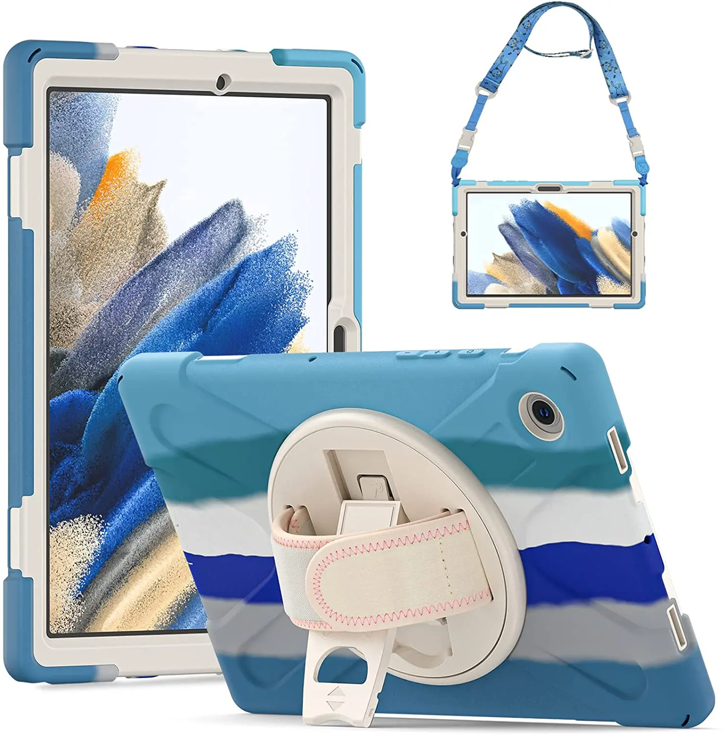 

Гибридный Прочный чехол с ремешками для Samsung Galaxy Tab A8, 10,5 дюйма, 2022 дюйма (SM-X200/X205/X207), чехол для Galaxy Tab A8 10,5 дюйма