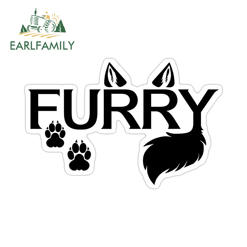 

EARLFAMILY Крутая меховая наклейка с логотипом для бампера автомобиля, мультяшный автомобильный аксессуар, декор, защита от царапин, товары для кемперов