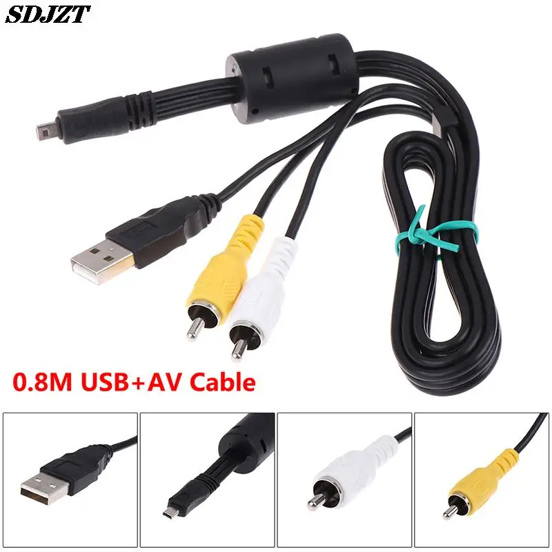 

1PC Camera Mini 8 Pin USB EG-CP15 UC-E6 Data Cable With Video AV RCA Dual Multi-function For Nikon CoolPix USB Data Cable Cord