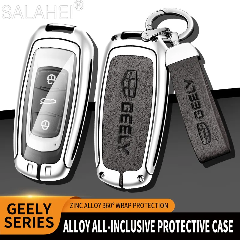 

Zinc Alloy Car Key Case Cover Holder Shell Fob For Geely Atlas Boyue NL3 EX7 SUV GT GC9 Emgrand X7 Borui Keychain Accessories