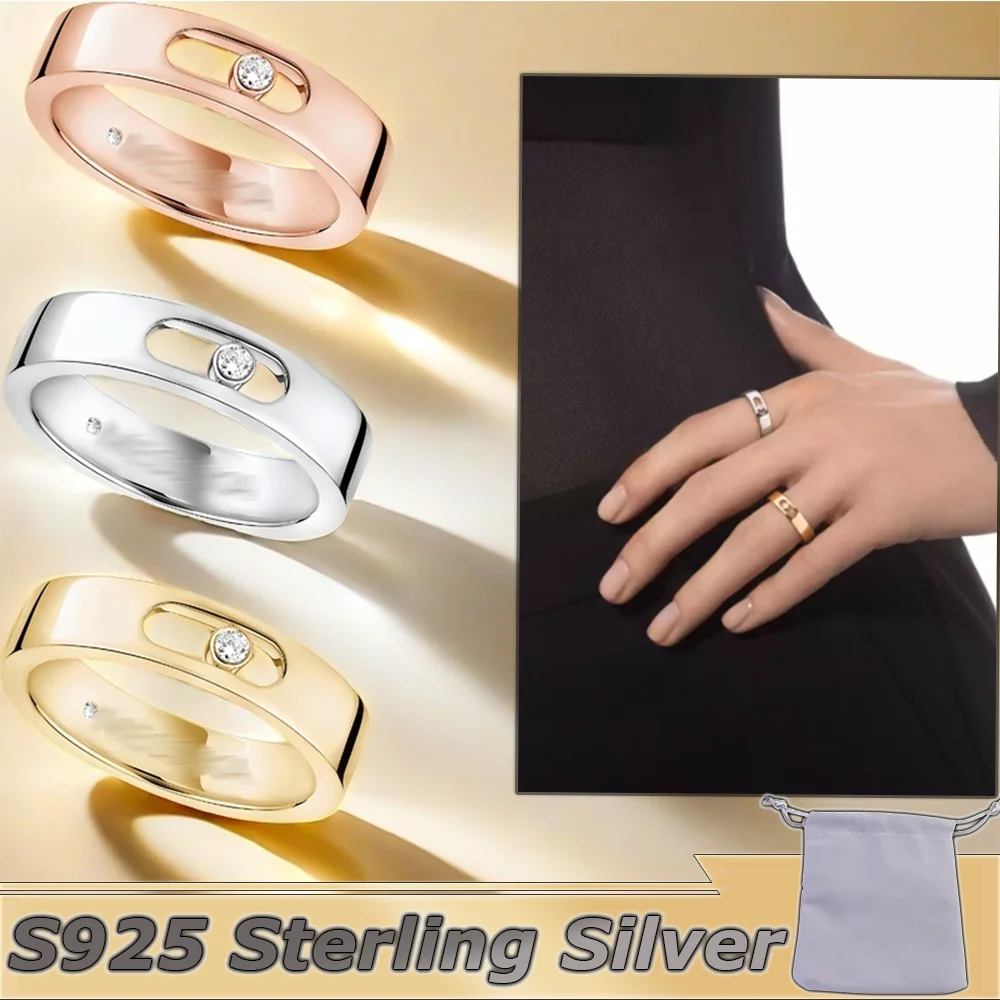 S925 Серебряное детское кольцо-пасьянс с подвижным бриллиантом Официальный сайт