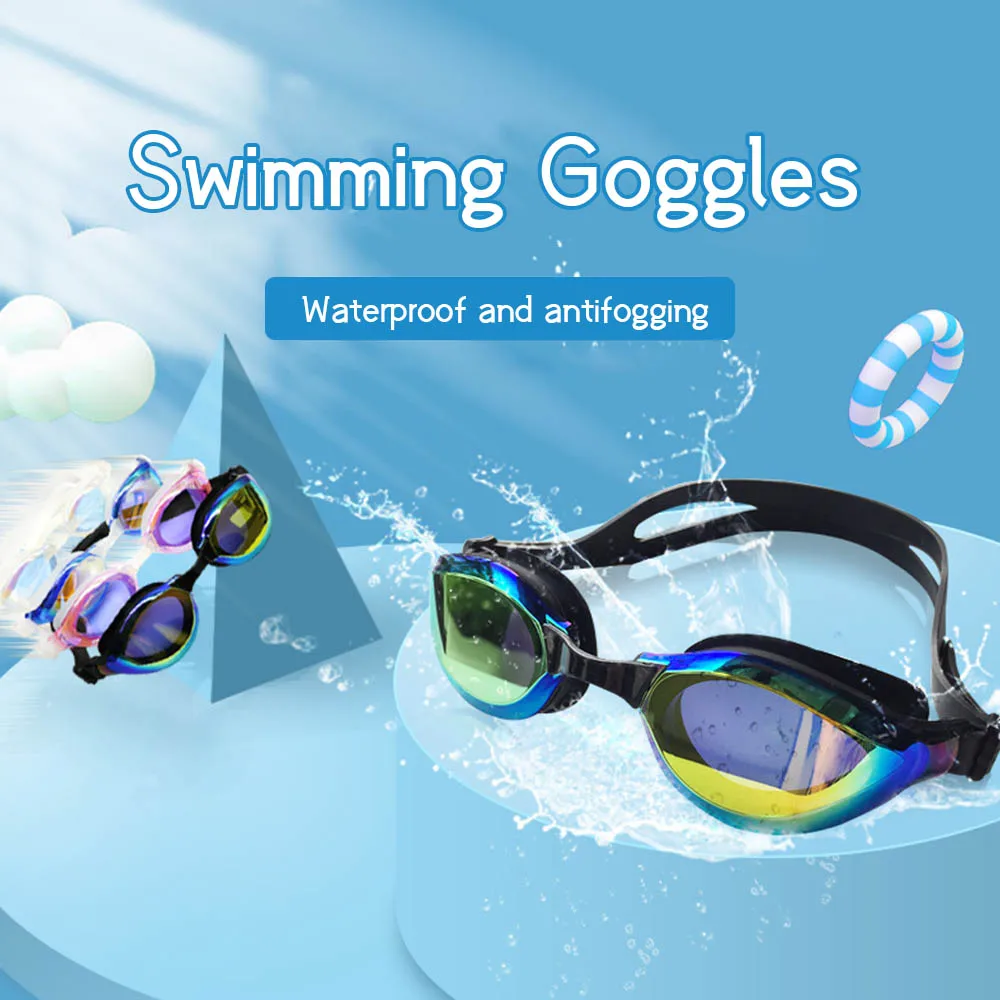 

Hot Kids Swim Goggles No Leaking Anti Flog Clear Tempered Wide View Swimming Glasses 1 PC Swimming Goggles for Kids Girls Boys