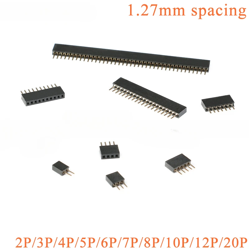 

20PCS 2P/3P/4P/5P/6P/7P/8P/10P/12P/20P PIN Row Straight FEMALE PIN HEADER 1.27MM PITCH Strip Connector Socket