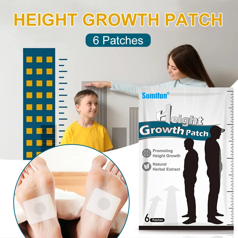 

6Pcs/Bag Herbal Height Increase Foot Patch Conditioning Body Grow Taller Health Care Products Promote Bone Growth Foot Patches