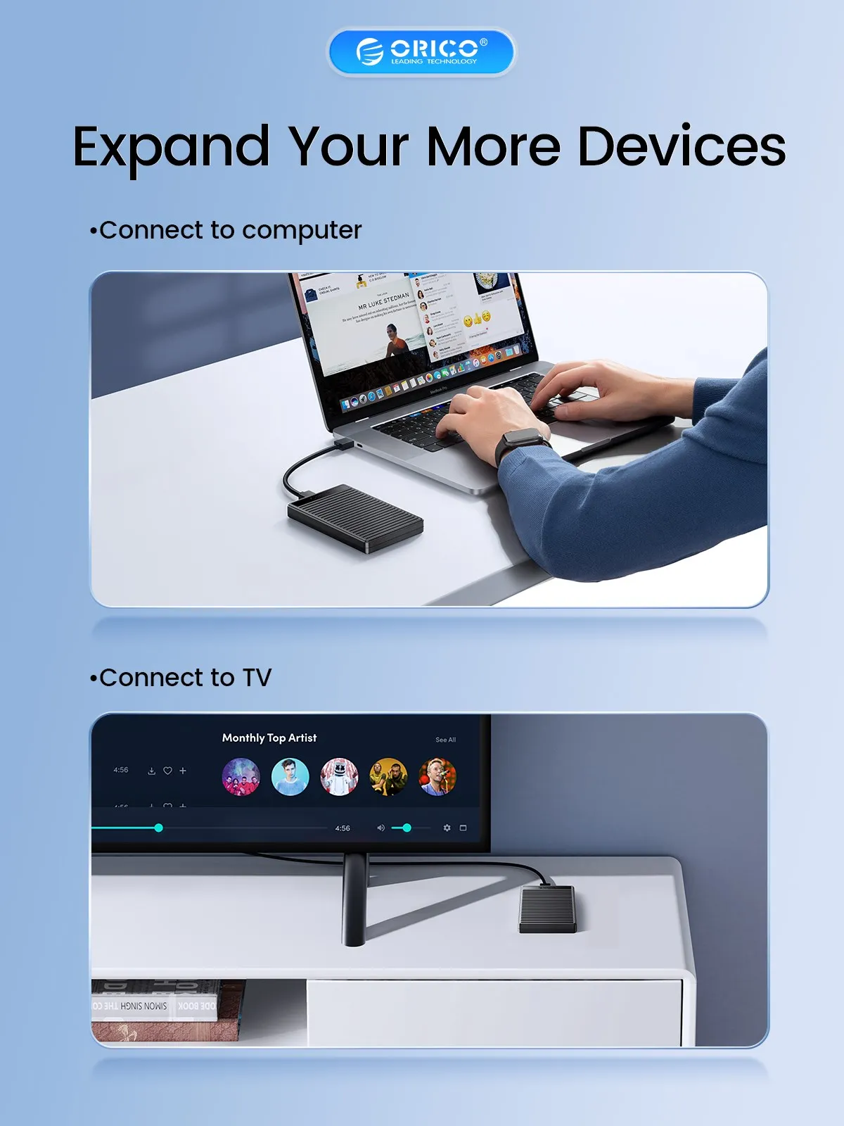 ORICO 2 5 дюймов USB3.0 HDD чехол SATA к USB3.1 5Gbps скоростной жесткий диск Корпус для SSD PC