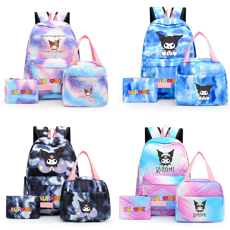 

3pcs/set Anime Sanrio Cinnamoroll Backpack for Girl bookbag Back To School Backpack Child Kawaii Gift with Pencil Case Lunch Bag
