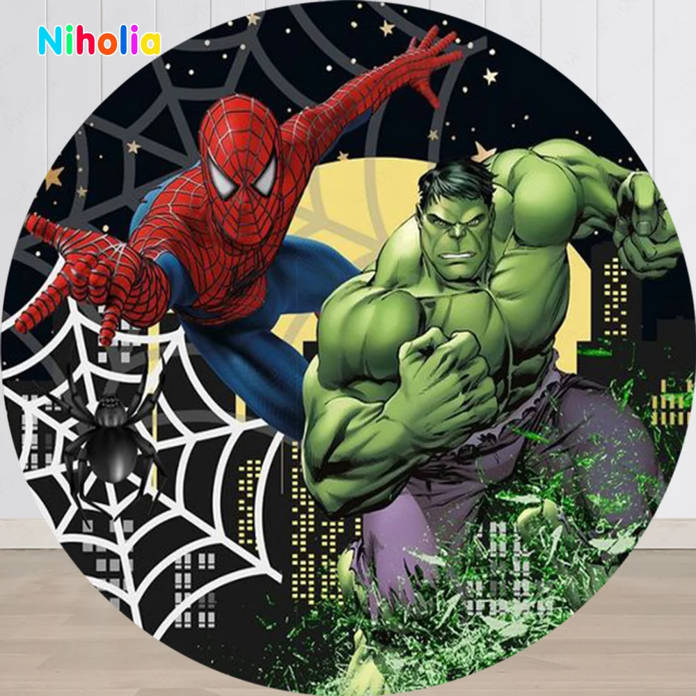 Фон для фотосъемки с изображением супергероев Марвел украшение детского дня