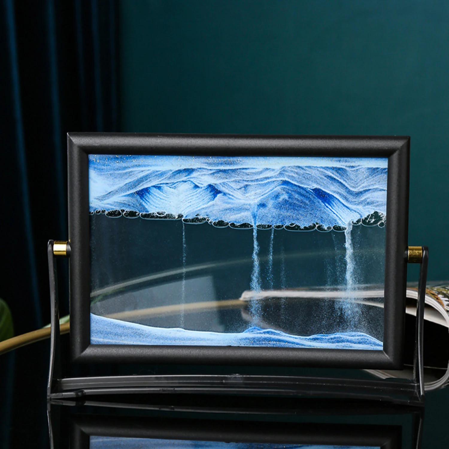 

Rotatable Moving Sand Art Home Decor 3D Sand Scape Quicksand Painting Hourglass Plastics Frame Flowing Sand Valentines Day Gifts