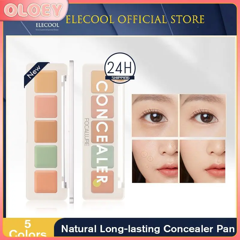 

FOCALLURE 5 In 1 Concealer Palette Natural Moisturizing Long Lasting Makeup Dark Circles Acne Marks Cosmetic TSLM2