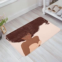 woman hair brown lines home entrance doormat kitchen bathroom floor anti slip floor mat living room bedroom decor mat