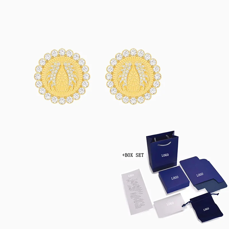 Купи Fashion Jewelry SWA New Lucky Women'S Earrings, Gold Elements, Angel Wings, Disc-Shaped Delicate Crystals, Romantic Jewelry Gift за 1,232 рублей в магазине AliExpress