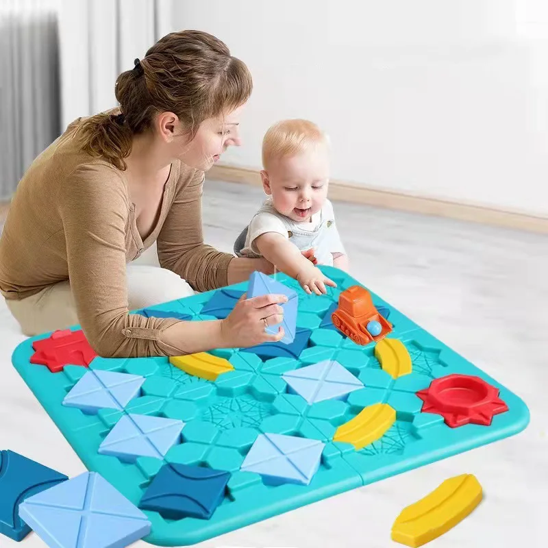 

Children Logical Road Builder Game 118 Challenges Free Creation of Road Assembly Building Maze Toy Logical Thinking Toys for Kid