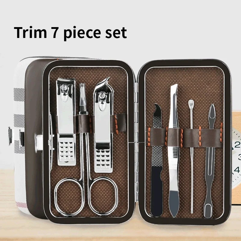 

Набор ножниц из 7 предметов, кусачки для ногтей из нержавеющей стали, кусачки для ногтей, инструменты для маникюра и педикюра, бытовой нож дл...