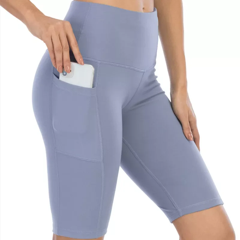 

CHRLEISURE Summer Shorts Gym Shorts Ladies Booty Shorts Pocket Biker Shorts Women Five-Point Pants Short Femme