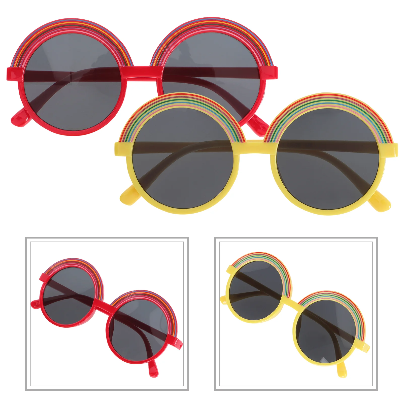 

Sunglasses Kids Glasses Rainbow Party Eyeglasses Summer Funny Costume Beach Eyewear Props Round Children Cosplay Novelty Photo