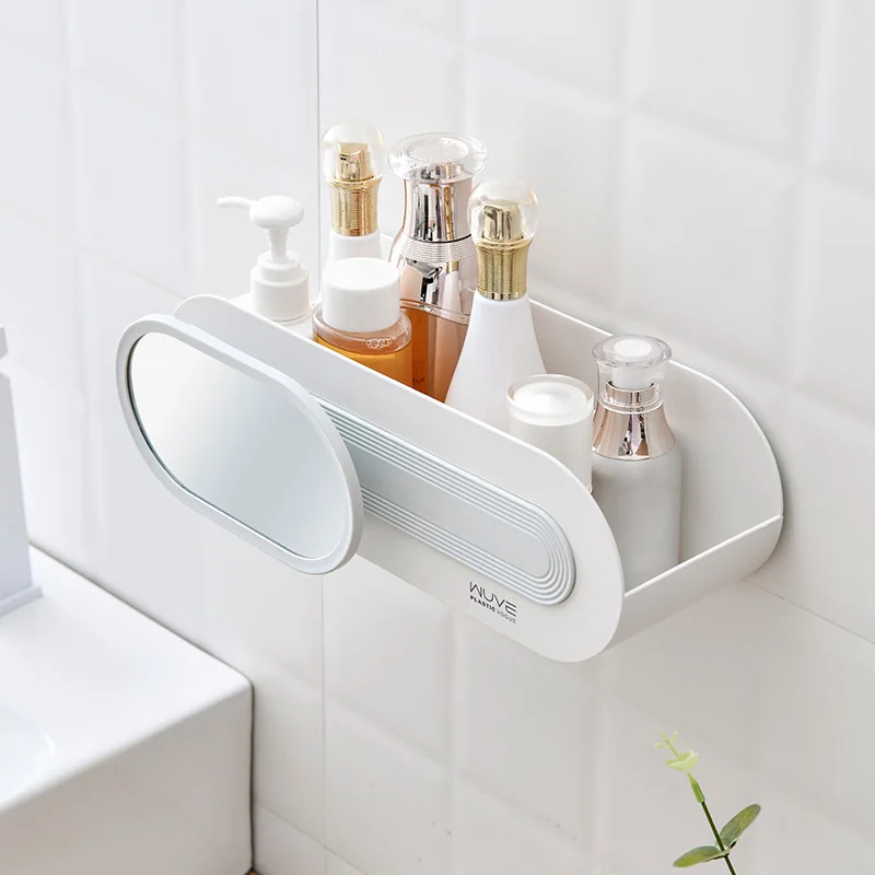 

Multifunctional Cosmetic Storage Rack Wall-mounted Bathroom Accessories Storage Shelf Portable Exquisite Makeup Organizer Holder