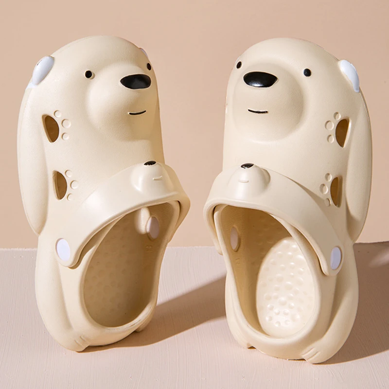 Slippers Children Cartoon Bear Breathable Shoes for Children Soft Lovely Animals Outdoor Slippers EVA Non-Slip Girls Slip on