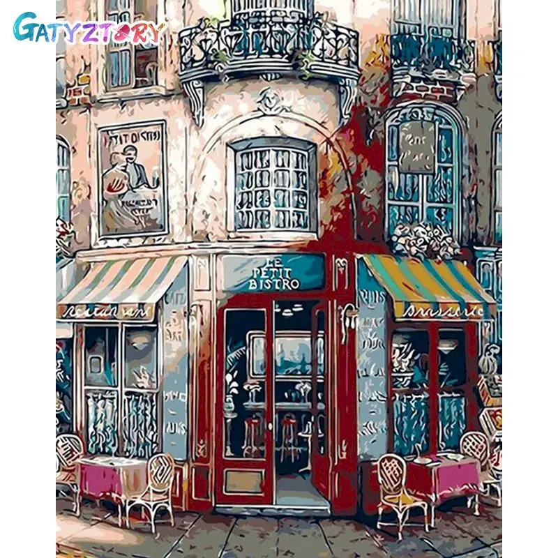 

GATYZTORY Painting By Number Store Drawing On Canvas HandPainted Painting Art Gift DIY Pictures By Number Scenery Kits Home Deco