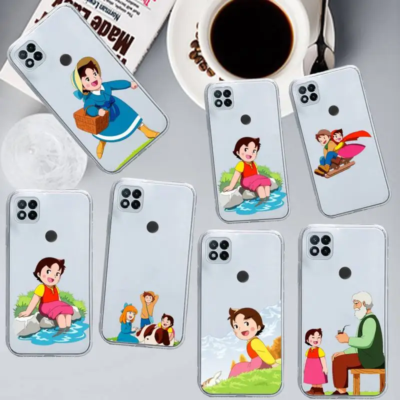 

Heidi girl cute cartoon Phone Case Transparent for Xiaomi redmi note x f poco 10 11 9 7 8 3 i t s pro cover shell coque