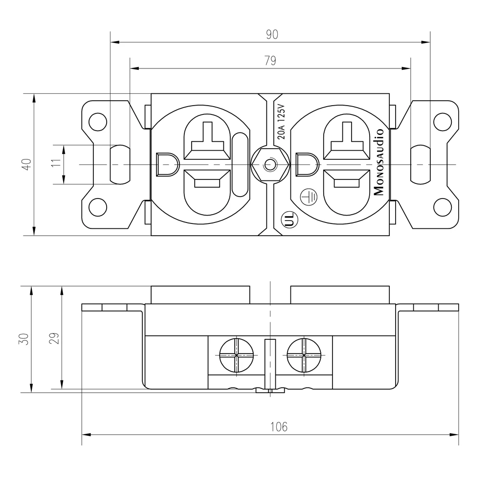Настенная розетка Monosaudio DP2G/R