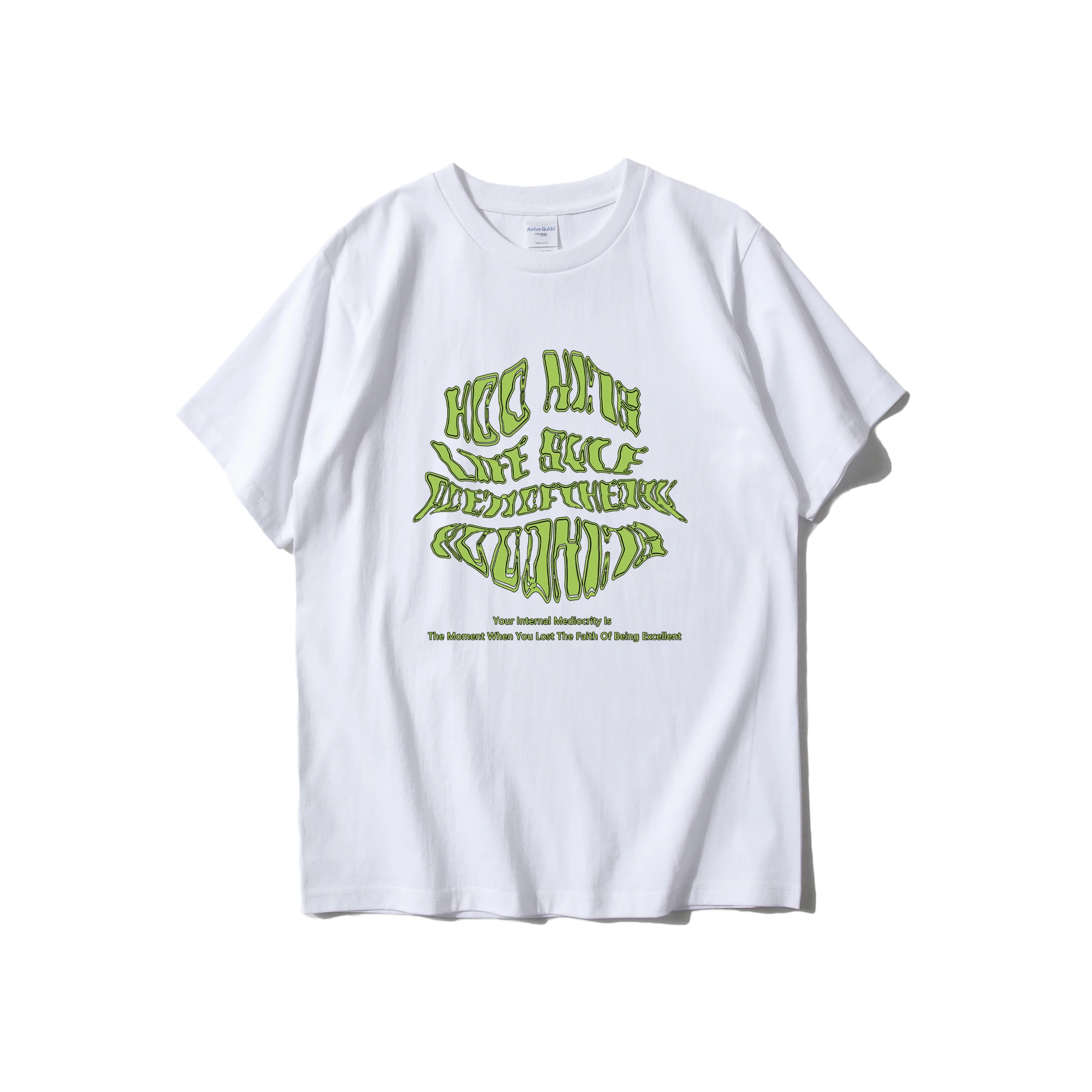 

Летняя футболка оверсайз, 240 г, высококачественная хлопковая футболка с принтом в стиле хип-хоп, улица Харадзюку, мужская, с короткими рукава...