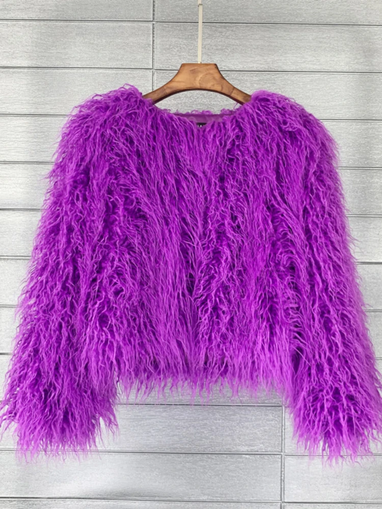 

Женское теплое пальто из искусственного меха, черное, белое, розовое плюшевое пальто, женская куртка, меховая верхняя одежда на осень и зиму, 2022