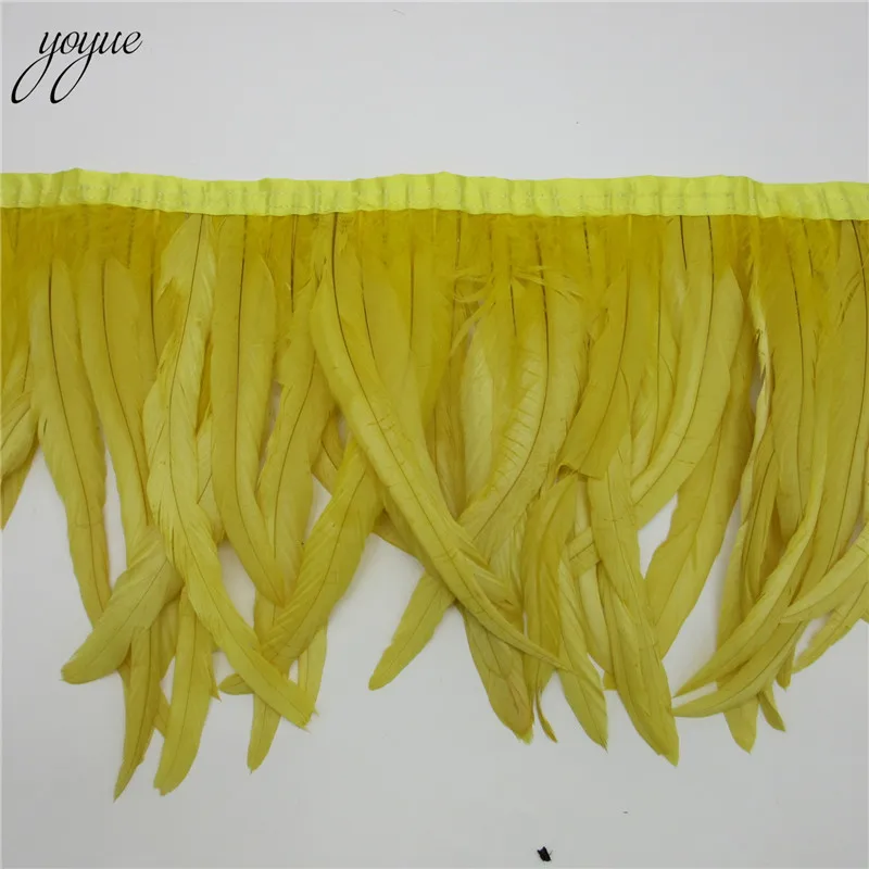 YOYUE 10 ярдов/лот петушиные перья отделка 25-30 см лента из куриных перьев для