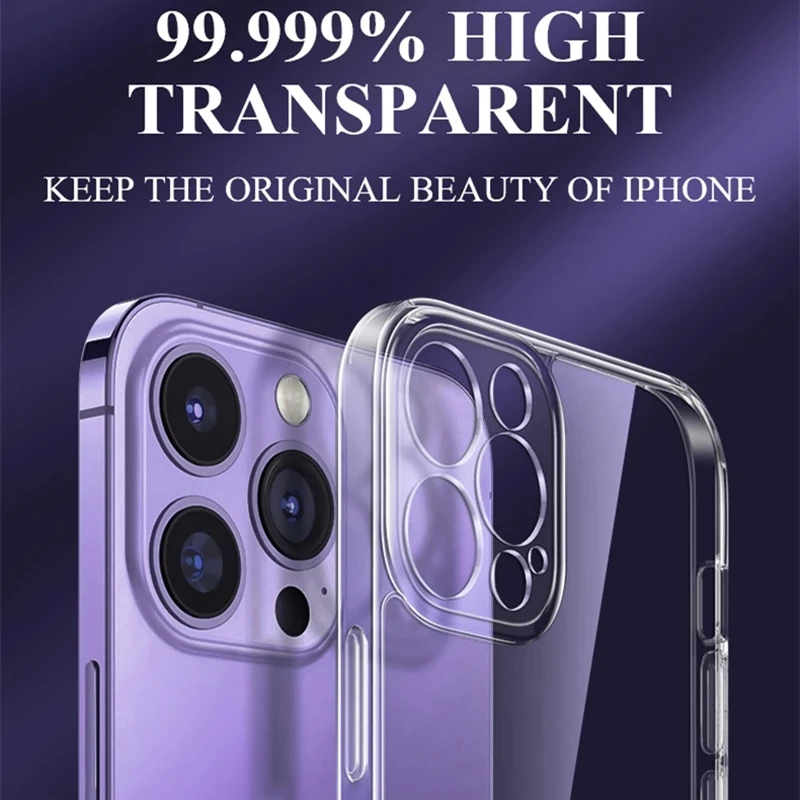 Ultra-thin Soft TPU Phone Case for IPhone 14 Pro Max 6 7 8 14 Plus Back Lens Protection Case for iPhone 13 12 11 PRO X XR XS MAX