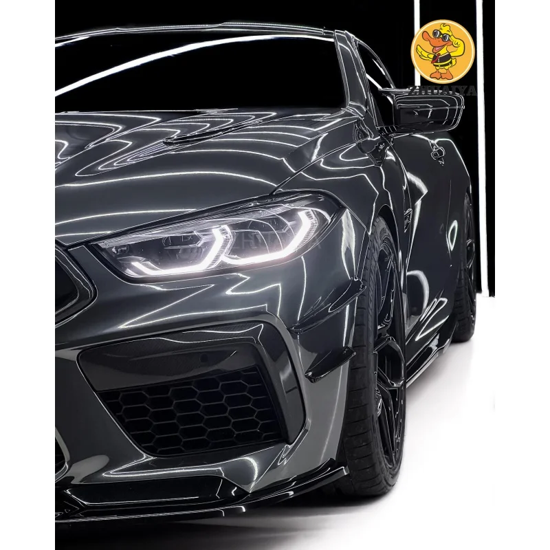 1.52x18 м растягивающаяся черная зеркальная хромированная виниловая оберточная