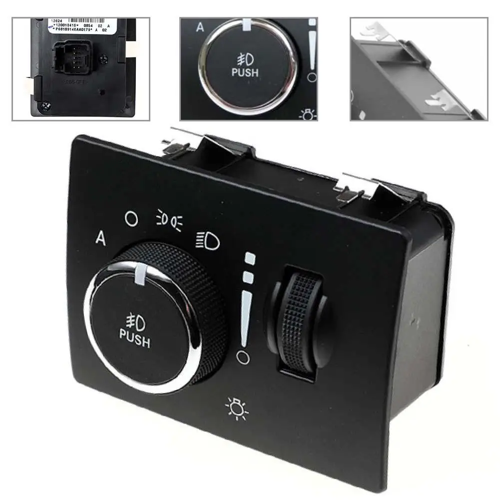 

Fog Lights Headlight Switch ABS Auto Black Car Fog For Dodge Challenger