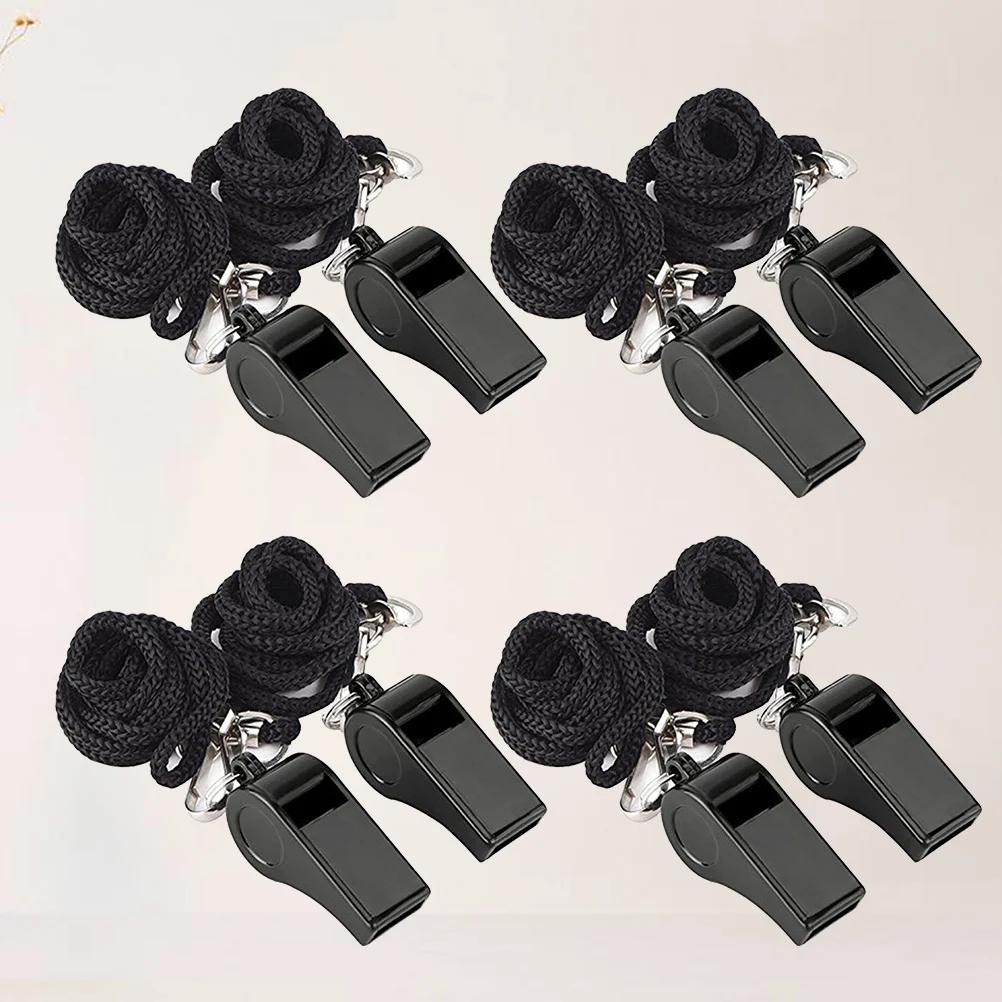 

8pcs Portable Whistles with Rope Emergency Whistles for Referee Hiking Camping