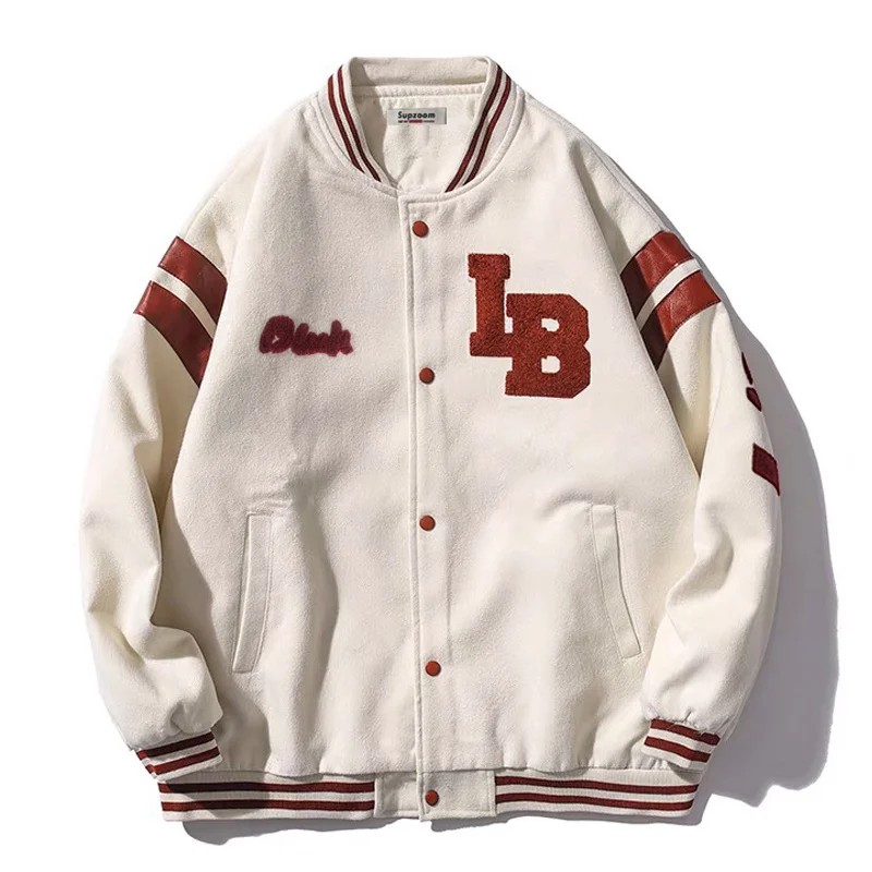 

High quality Wool Baseball Jacket Men Women HipHop Embroidery Harajuku Streetwear College Jacket Coat Letter Varsity Bomber Coat