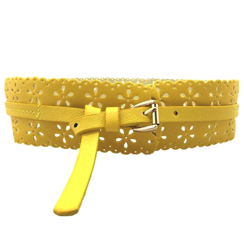 Женский широкий пояс с цветочным принтом |