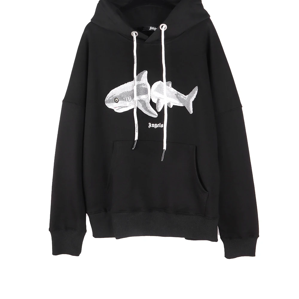 

COTTON KNIT PALM X ANGELS Shark Plush Hoodie High Quality Mens Ladies Athletic Cotton Knit Hoodie