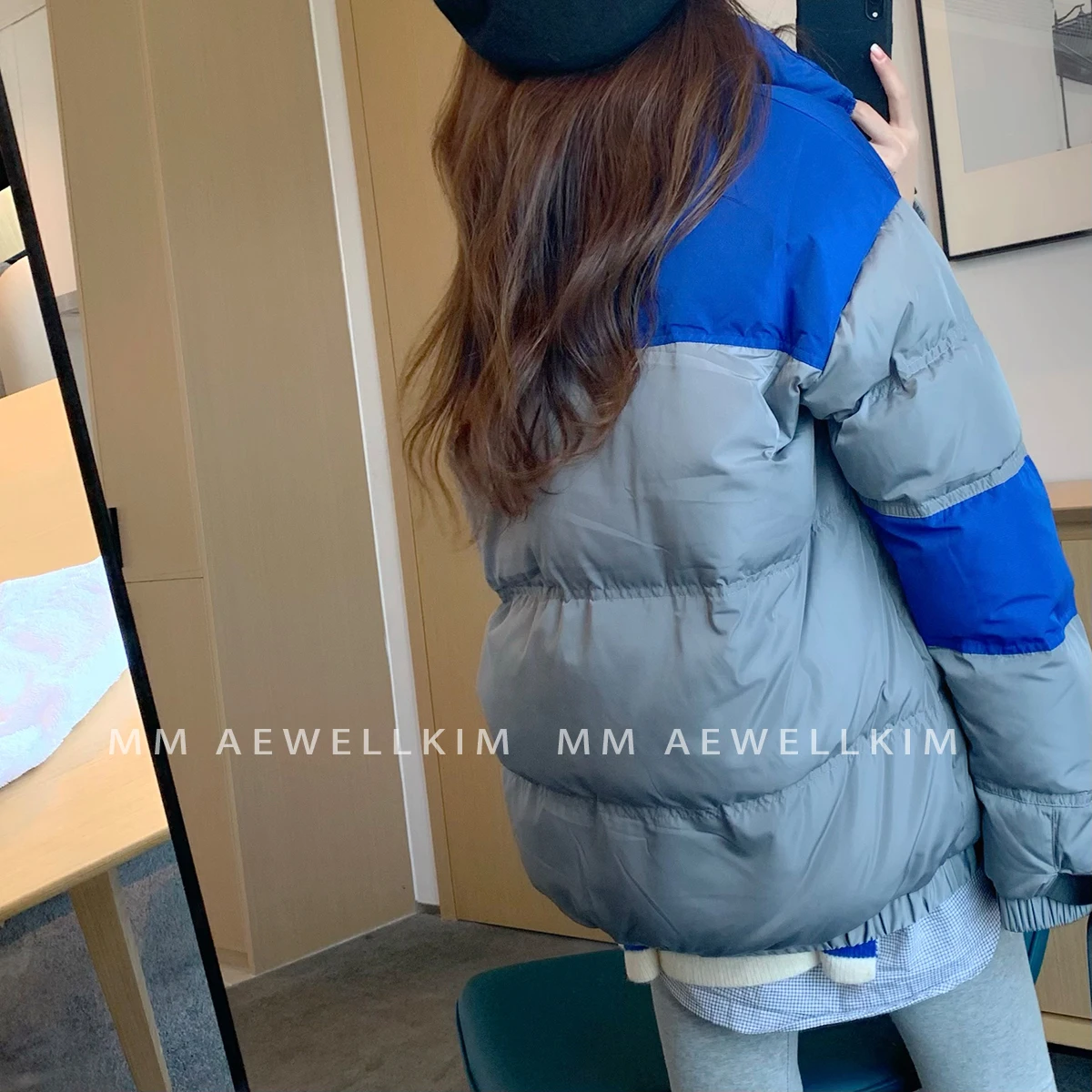 ADER ERROR down jacket splicing design niche white down male and female couples loose oversized warm down jacket unisex