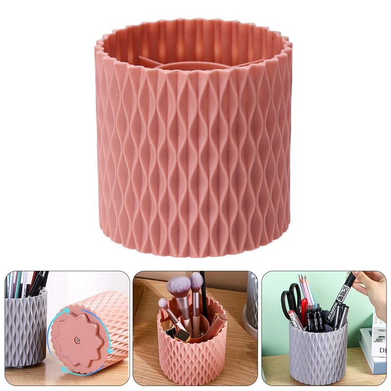 

360 Rotating Pen Holder Desk Accessories Large Capacity Pencil Makeup Storage Box Desktop Organizer School Office Stationery