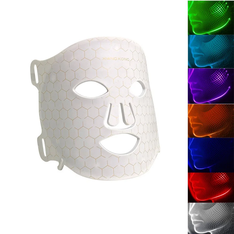 

7 Color LED Therapy Anti Aging Advanced Photon Mask 110 Lamp Beads Red Led Light Therapy Infrared Flexible Soft Silicone Mask