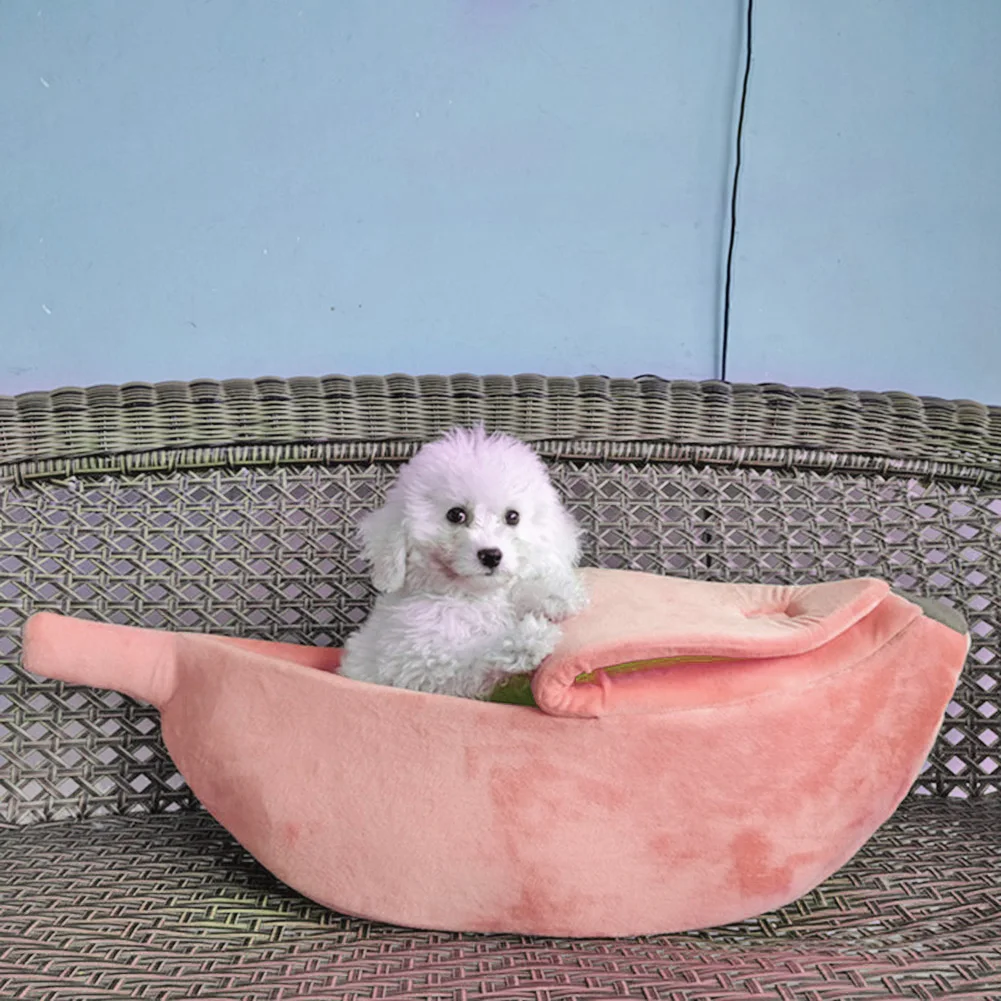 

Banana Shape Warm Kennel Cat Nest Cozy Puppy Cushion Mat Work Exquisite Basket Pets Bed Necessary Household Pet Supplies
