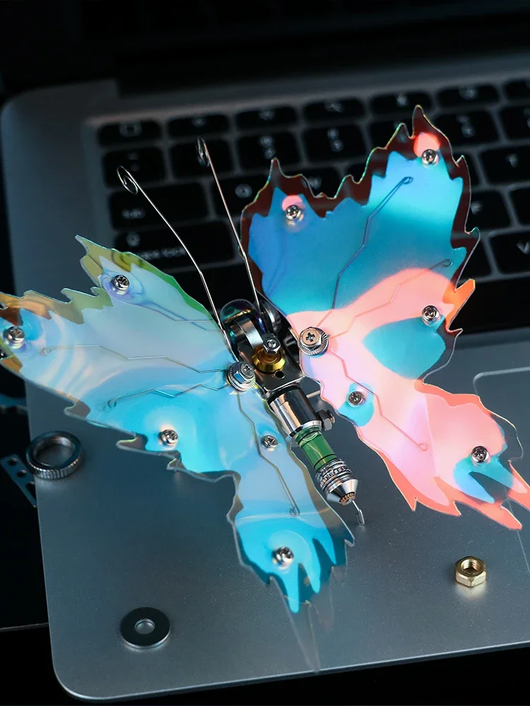 105 шт. 3D пазлы синее пламя модель бабочки комплект DIY металлическая сборка
