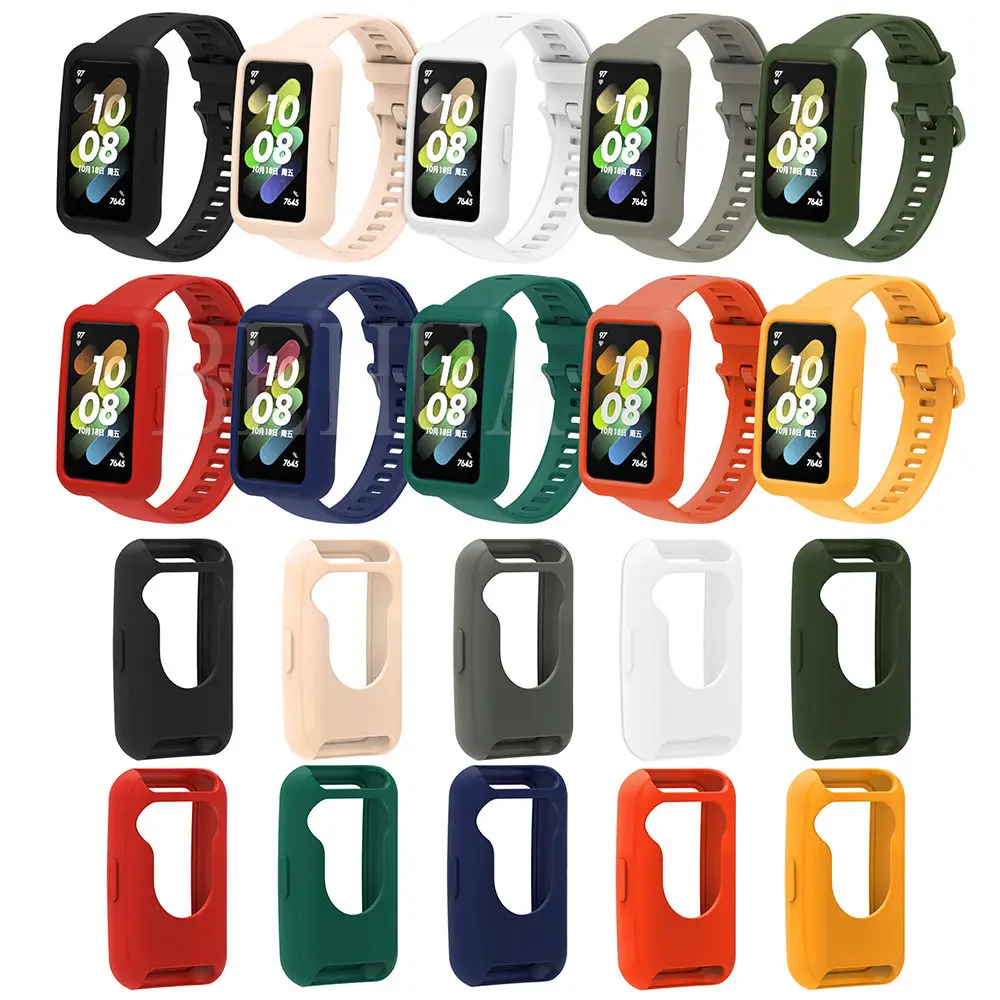 

Защитный чехол для Huawei Band 7, защитный чехол для huawei band7, чехлы, мягкий силиконовый чехол, бампер, рамка, аксессуары, красочный