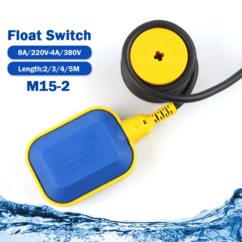 

2M/3M/4M/5M Water Level Controller Liquid Switches Liquid Fluid Controller Contactor Sensor Float Switch M15-2