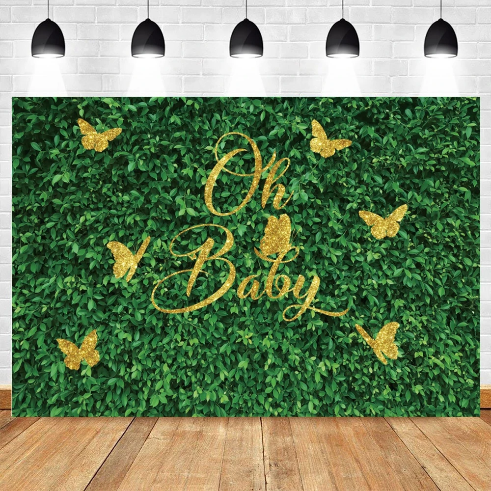 Фон для фотосъемки новорожденных с зелеными листьями |