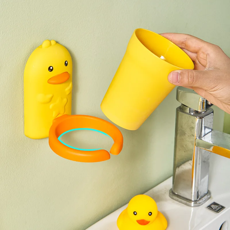 

Cartoon Lovely Ducks Bear Rabbit Toilet Wall Hanging Teethbrush Toothpaste Holder & Brushing Mug Set Kids Bathroom Creative Toy