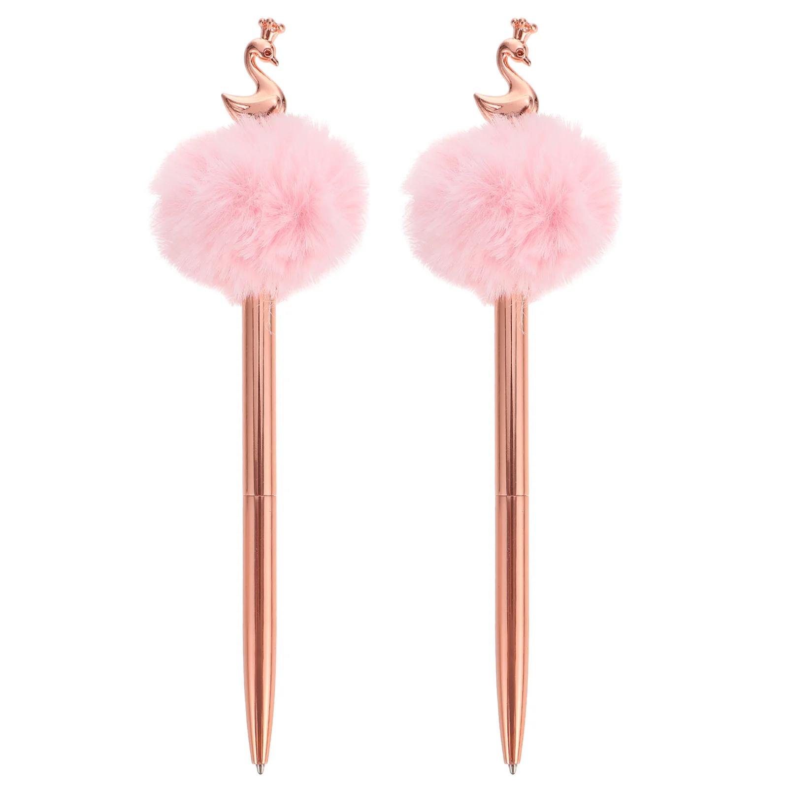 

2Pcs Students Fluffy Pens Hair Ballpoint Pen Decorative Writing Pens