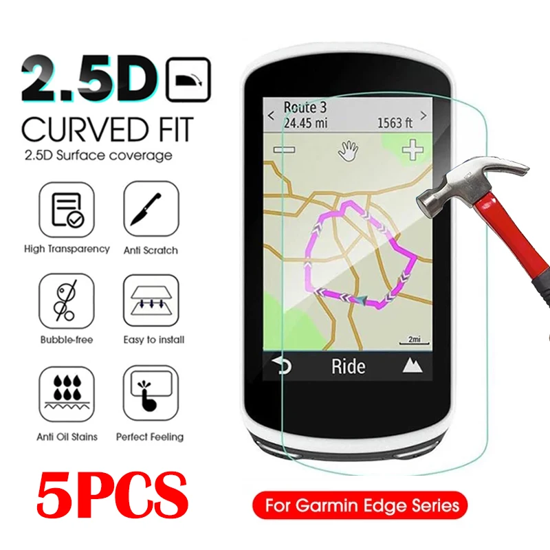 5 шт. закаленное стекло для Garmin Edge 130 520 530 820 830 1030 1040 GPS велосипедный секундомер 9H