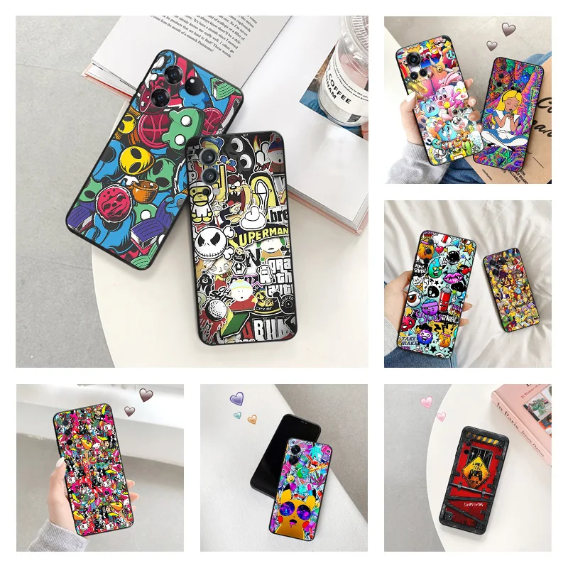 

Soft Phone Cases For OnePlus 9 10 Ace 8 Pro 11 R Nord N10 N20 N100 N200 5G N300 CE 2T 3Lite Cartoon Graffiti Sticker Matte Cover